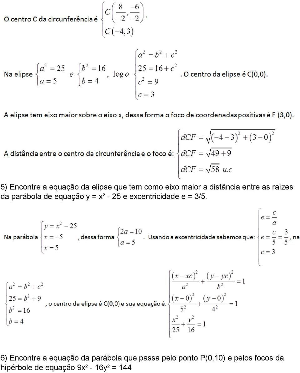 excentricidade e = 3/5.