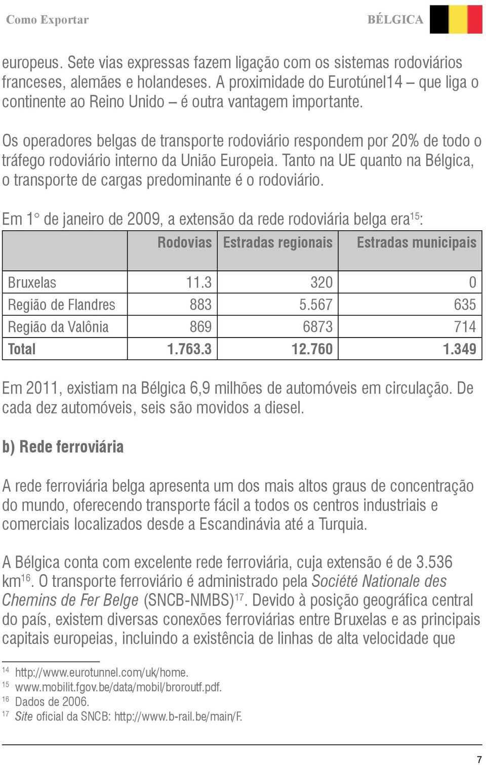 Os operadores belgas de transporte rodoviário respondem por 20% de todo o tráfego rodoviário interno da União Europeia.