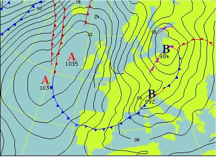 FRENTES frentes são zonas de transição entre duas massas de ar com temperaturas e densidades diferentes. Estendem-se não só na horizontal mas também na vertical, intersectando a superfície daterra.