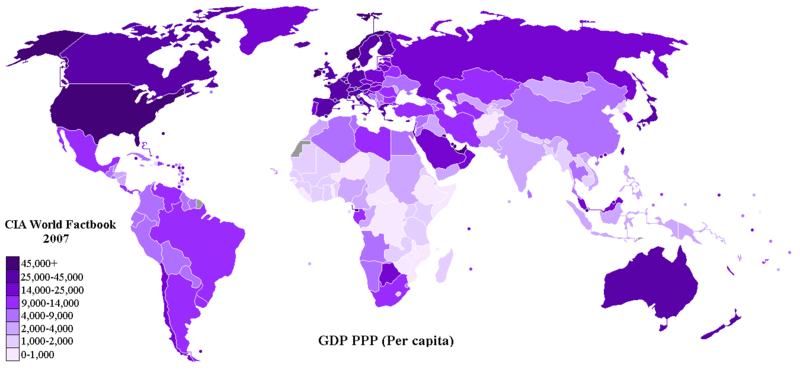 PIB per capita PIB: Valor total dos bens e serviços produzidos por residentes de um país ou região durante um