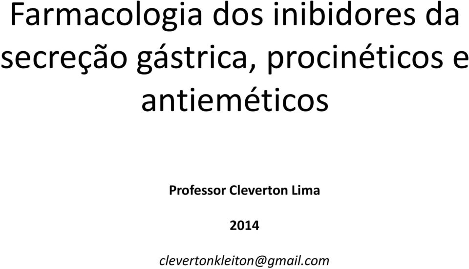 antieméticos Professor Cleverton