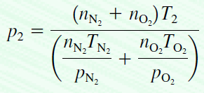 Exemplo (continuação) (b) observando que o volume total é o volume dos 2 tanques: Onde, no estado inicial