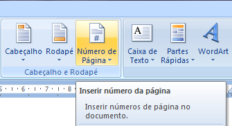 4º) Passo: Na 1 Guia Inserir e no 2 grupo: Cabeçalho e