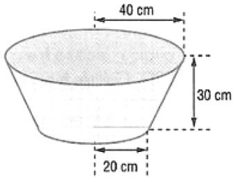 Questão 58) Um matemático cubista desenhou um sólido no plano xy representando-o por circunferências concêntricas na origem, conforme desenho a seguir, que representa a visão superior do objeto.