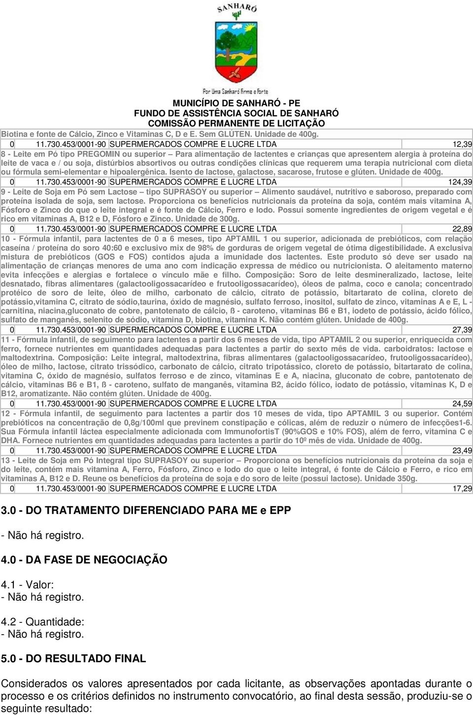 distúrbios absortivos ou outras condições clínicas que requerem uma terapia nutricional com dieta ou fórmula semi-elementar e hipoalergênica. Isento de lactose, galactose, sacarose, frutose e glúten.