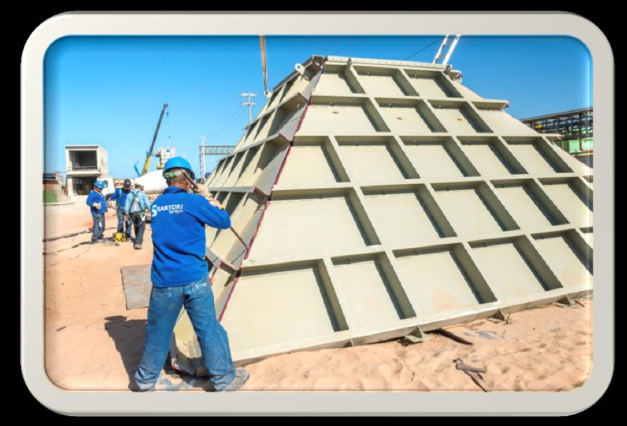 Montagem das Estruturas das Cabines Coletoras de Particulados (Despejo dos Carros Torpedos) Montagem das cabines de captação das