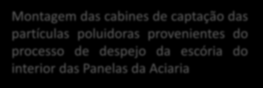 cabines de captação das partículas poluidoras provenientes