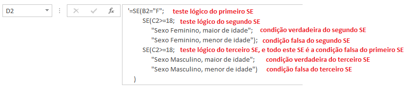 45. Identação de funções Para facilitar o entendimento de funções complexas, utilizamos a identação das funções, permitindo o seu entendimento de forma mais intuitiva.