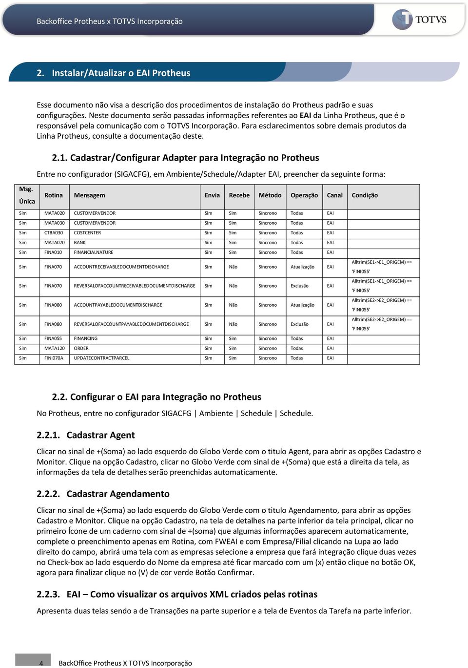 Para esclarecimentos sobre demais produtos da Linha Protheus, consulte a documentação deste. 2.1.