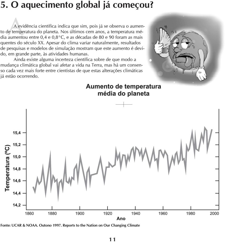 Apesar do clima variar naturalmente, resultados de pesquisas e modelos de simulação mostram que este aumento é devido, em grande parte, às atividades humanas.