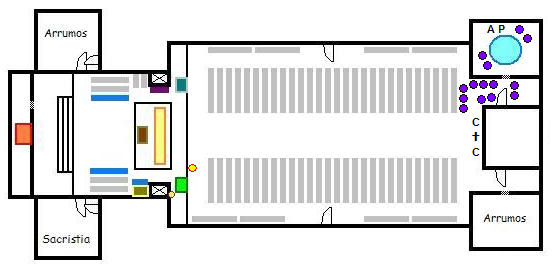 Fig. 6 Procissão em direcção aos Baptistério. - Os acólitos devem estar atentos aos momentos em que preparam a procissão.