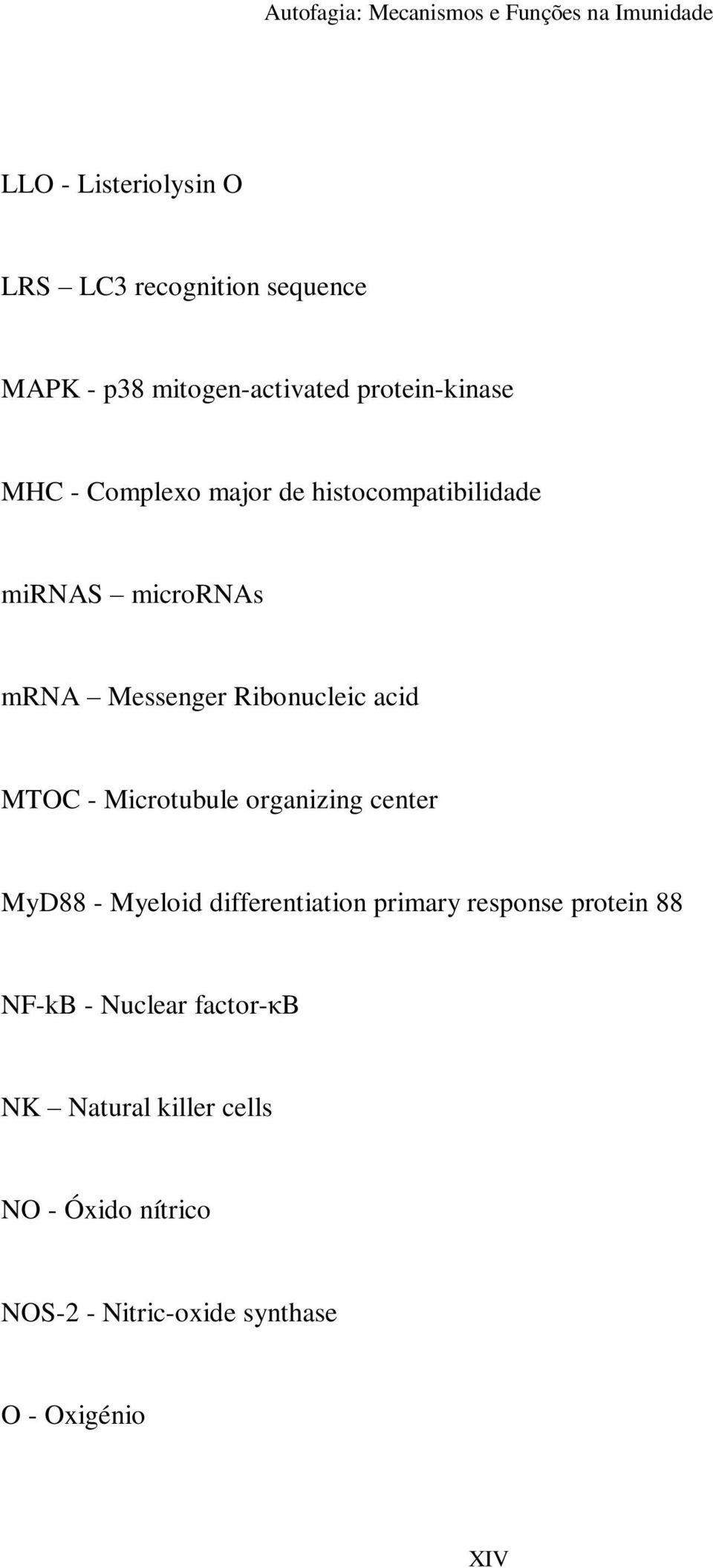 Microtubule organizing center MyD88 - Myeloid differentiation primary response protein 88 NF-kB -