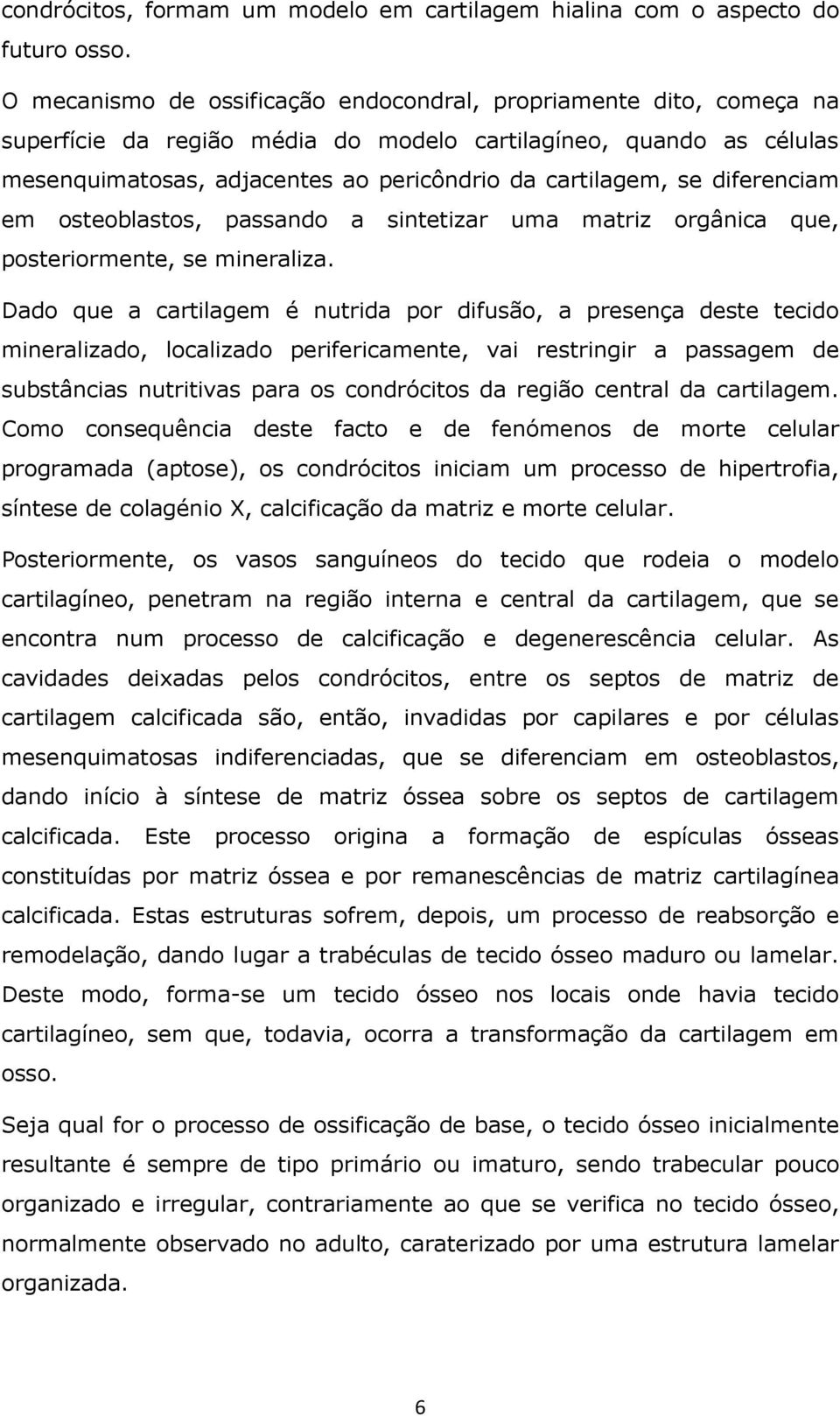 diferenciam em osteoblastos, passando a sintetizar uma matriz orgânica que, posteriormente, se mineraliza.