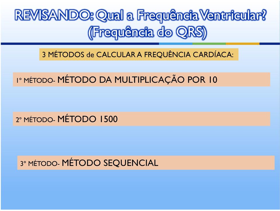 FREQUÊNCIA CARDÍACA: 1º MÉTODO- MÉTODO DA