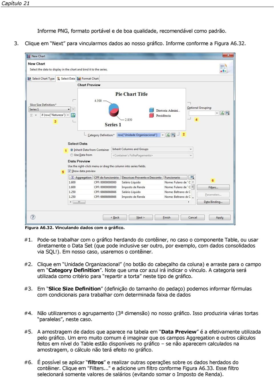 Pode-se trabalhar com o gráfico herdando do contêiner, no caso o componente Table, ou usar diretamente o Data Set (que pode inclusive ser outro, por exemplo, com dados consolidados via SQL!).