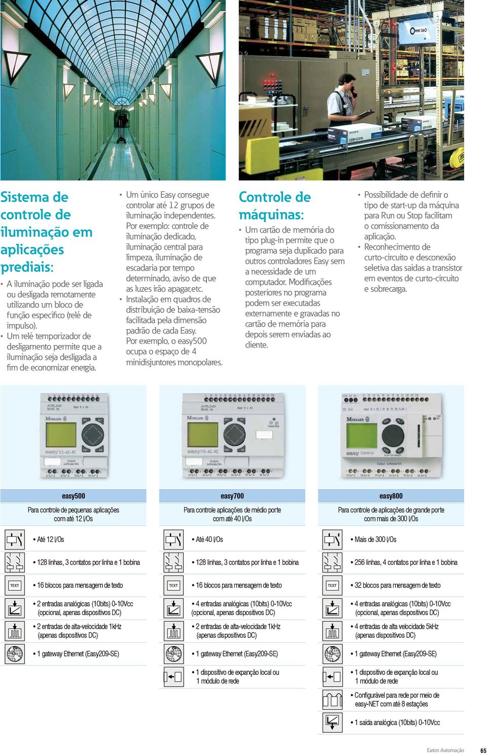 Por exemplo: controle de iluminação dedicado, iluminação central para limpeza, iluminação de escadaria por tempo determinado, aviso de que as luzes irão apagar,etc.