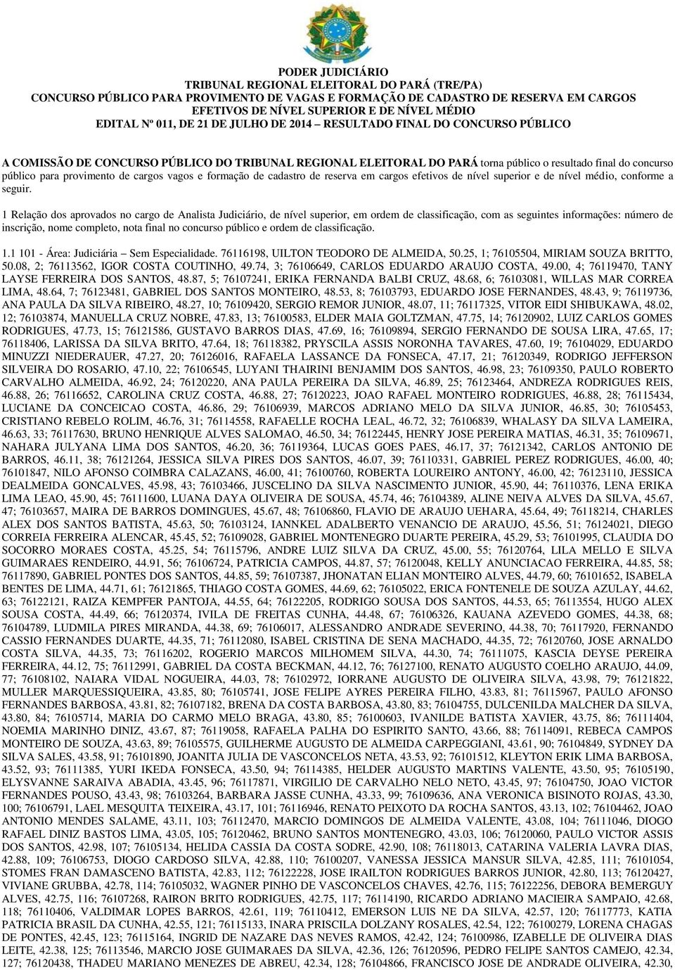 provimento de cargos vagos e formação de cadastro de reserva em cargos efetivos de nível superior e de nível médio, conforme a seguir.