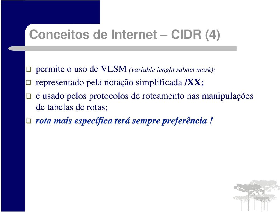 /XX; é usado pelos protocolos de roteamento nas manipulações