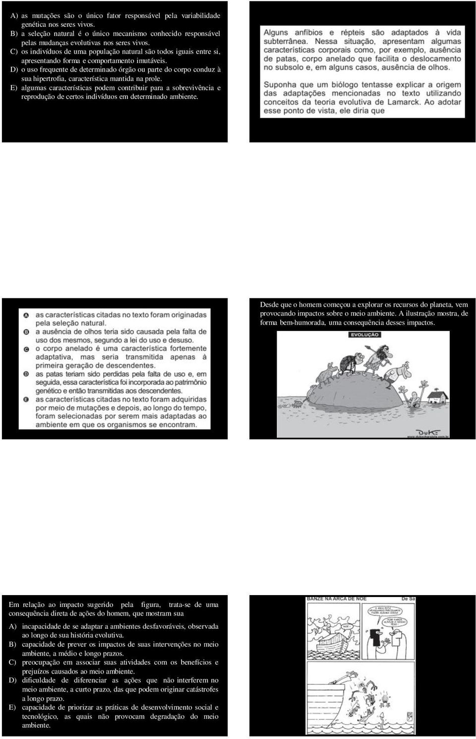 D) o uso frequente de determinado órgão ou parte do corpo conduz à sua hipertrofia, característica mantida na prole.