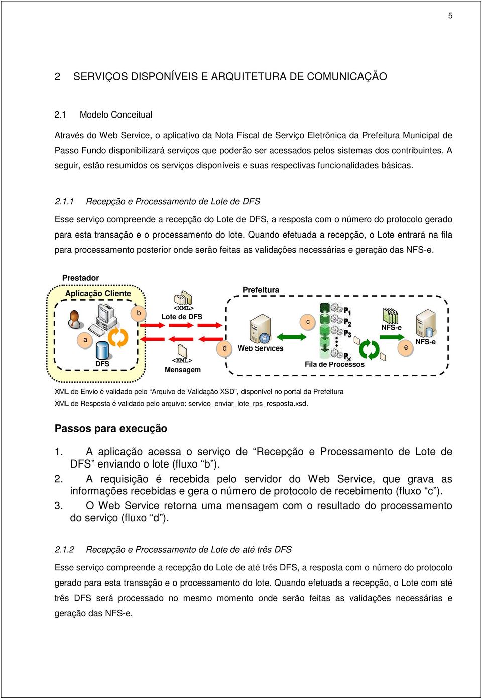 dos contribuintes. A seguir, estão resumidos os serviços disponíveis e suas respectivas funcionalidades básicas. 2.1.