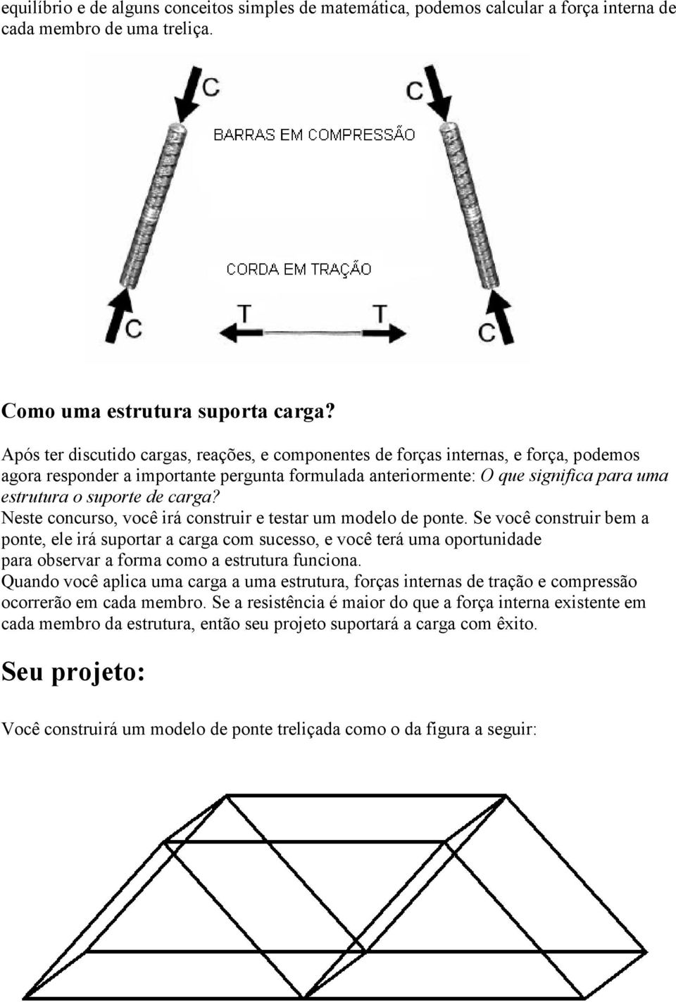 carga? Neste concurso, você irá construir e testar um modelo de ponte.