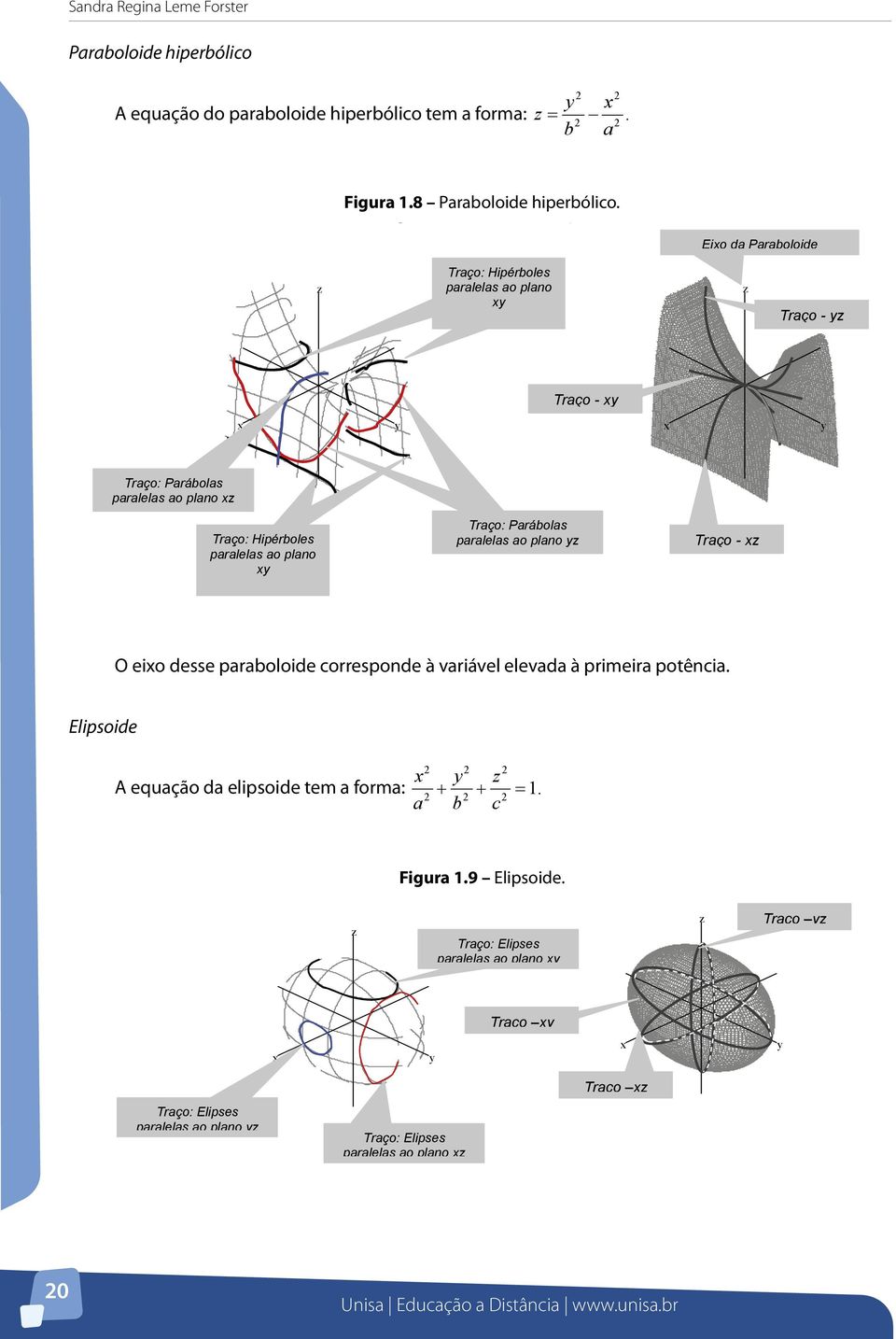 O eixo desse paraboloide corresponde à variável elevada à primeira potência. O eixo desse paraboloide corresponde à variável elevada à primeira potência.