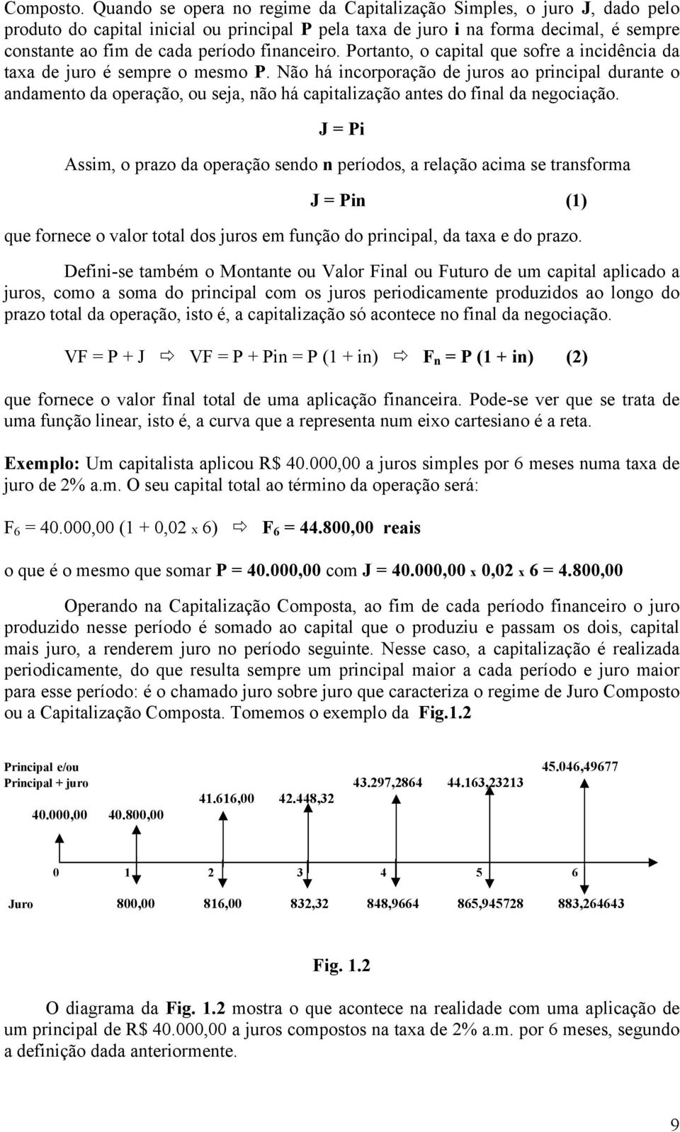 financeiro. Portanto, o capital que sofre a incidência da taxa de juro é sempre o mesmo P.