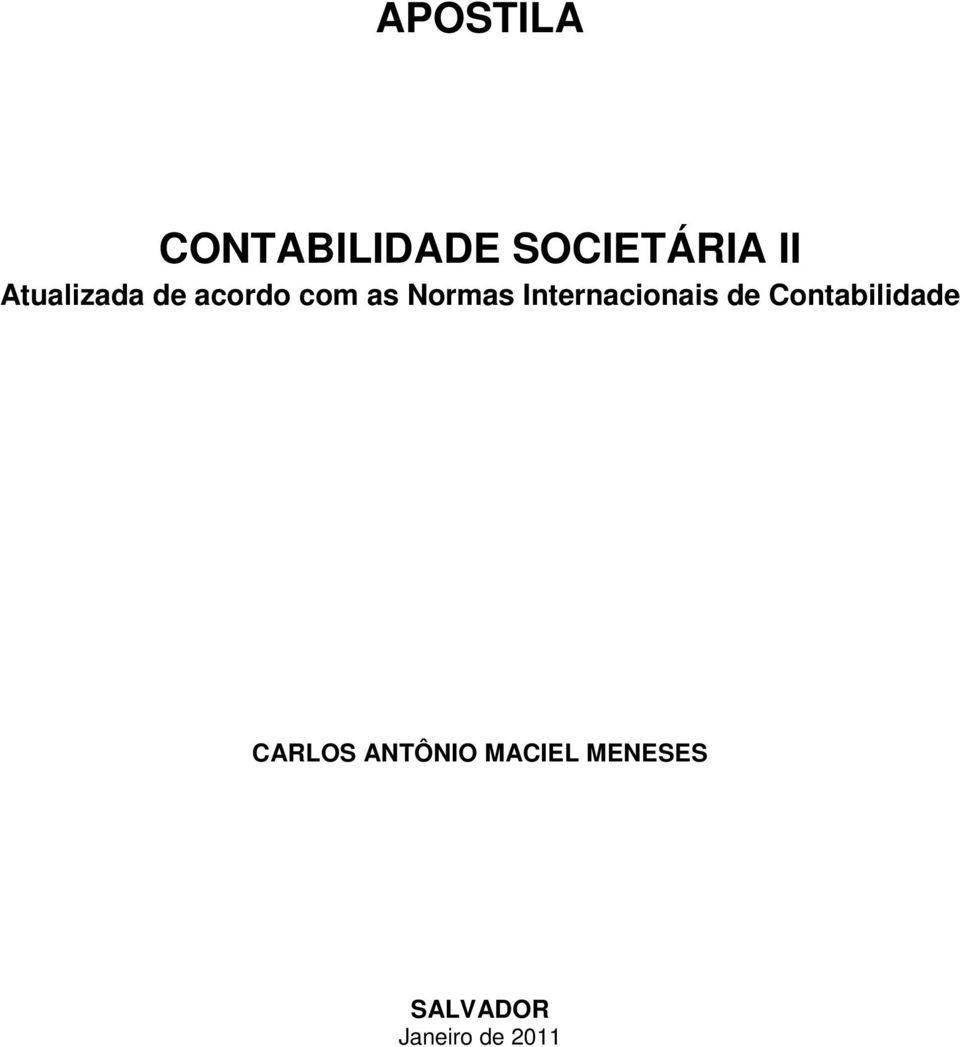 Internacionais de Contabilidade CARLOS