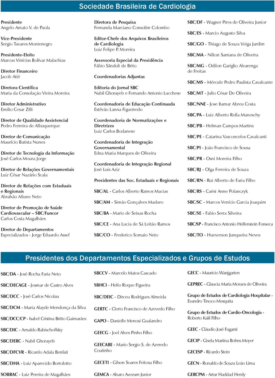 Administrativo Emilio Cesar Zilli Diretor de Qualidade Assistencial Pedro Ferreira de Albuquerque Diretor de Comunicação Mauri cio atista Nunes Diretor de Tecnologia da nformação Jose Carlos Moura