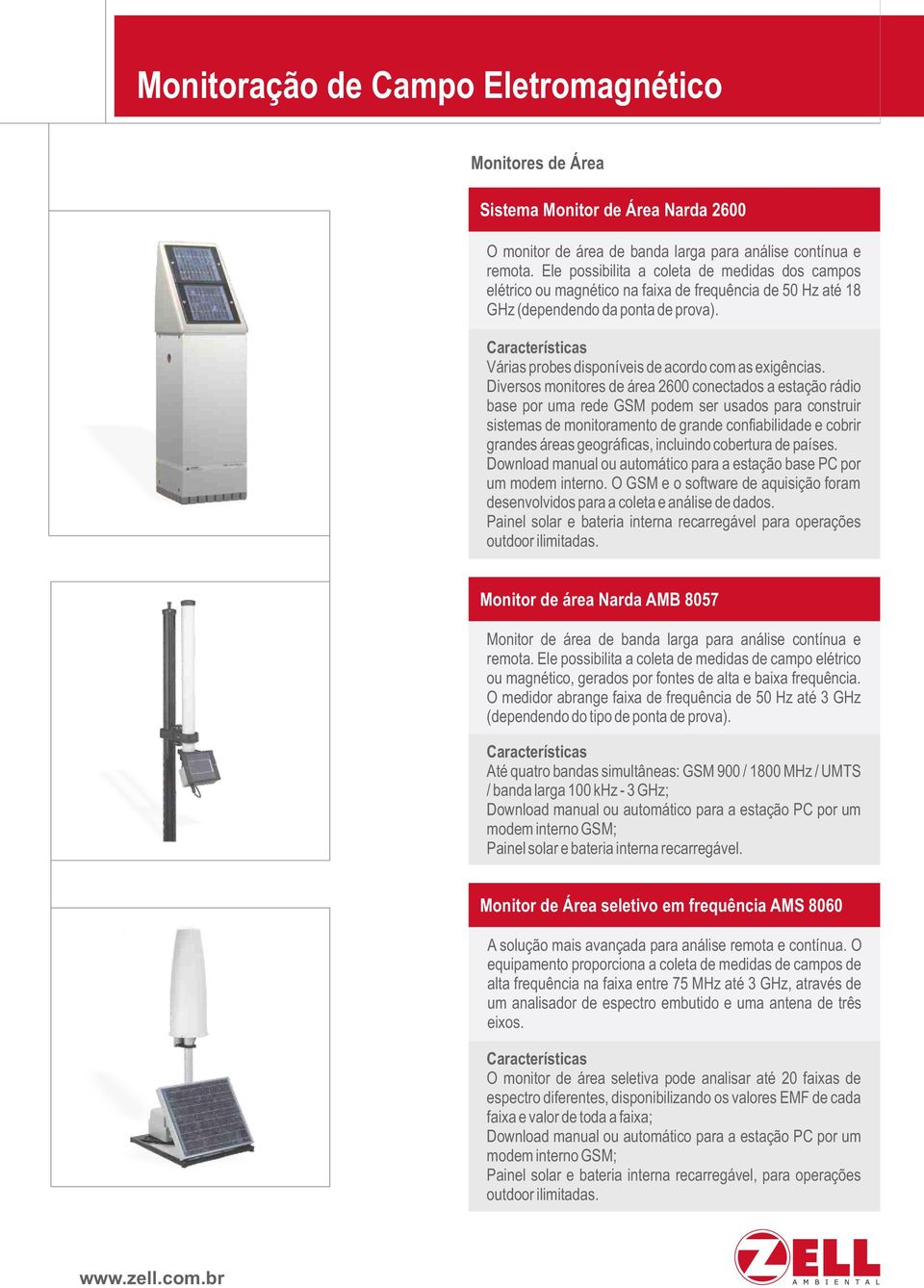 Características Várias probes disponíveis de acordo com as exigências.