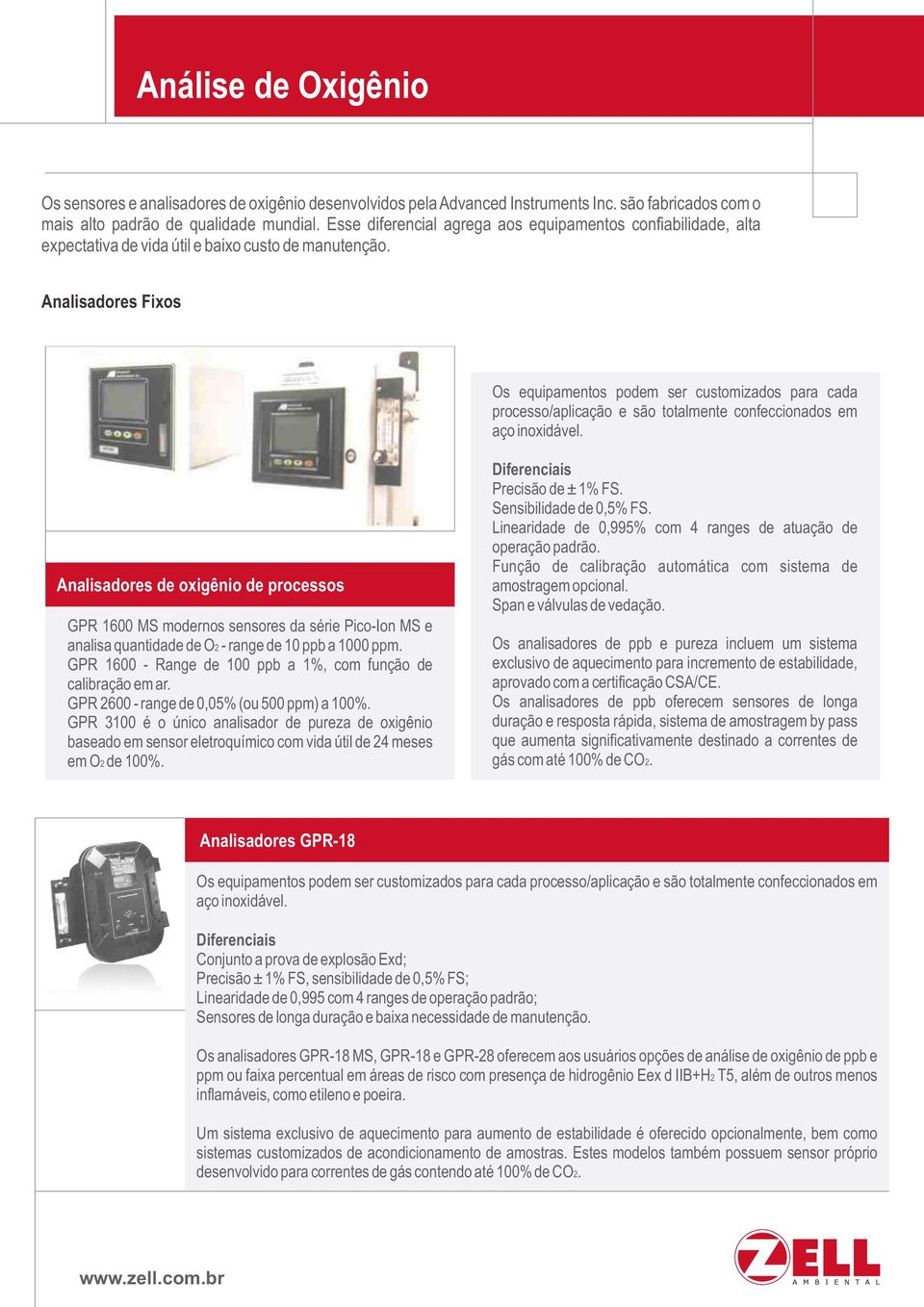 Analisadores Fixos Os equipamentos podem ser customizados para cada processo/aplicação e são totalmente confeccionados em aço inoxidável.