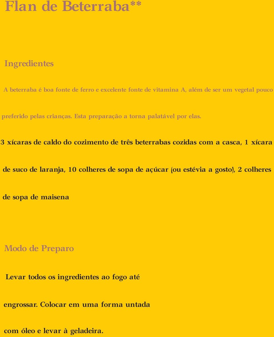 3 xícaras de caldo do cozimento de três beterrabas cozidas com a casca, 1 xícara de suco de laranja, 10 colheres de sopa de