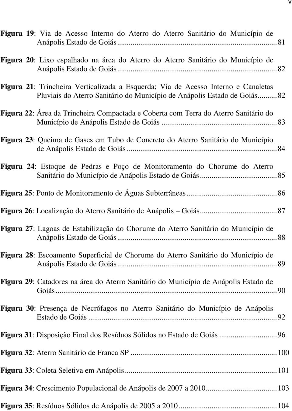 .. 82 Figura 21: Trincheira Verticalizada a Esquerda; Via de Acesso Interno e Canaletas Pluviais do Aterro Sanitário do Município de Anápolis Estado de Goiás.
