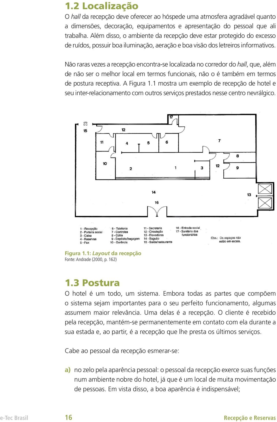 Não raras vezes a recepção encontra-se localizada no corredor do hall, que, além de não ser o melhor local em termos funcionais, não o é também em termos de postura receptiva. A Figura 1.