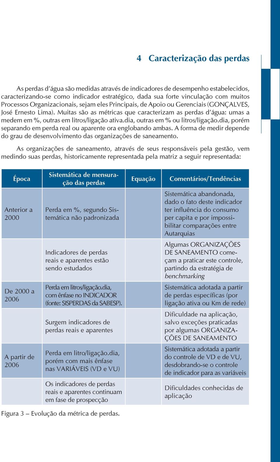 Muitas são as métricas que caracterizam as perdas d água: umas a medem em %, outras em litros/ligação ativa.dia, outras em % ou litros/ligação.