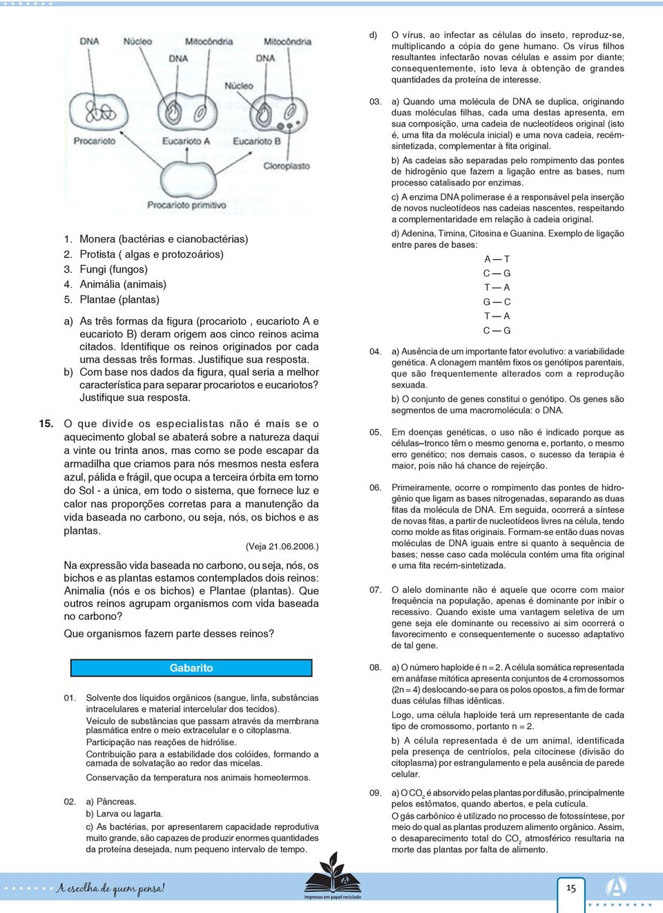 Monera (bactérias e cianobactérias) 2. Protista ( algas e protozoários) 3. Fungi (fungos) 4. Animália (animais) 5.