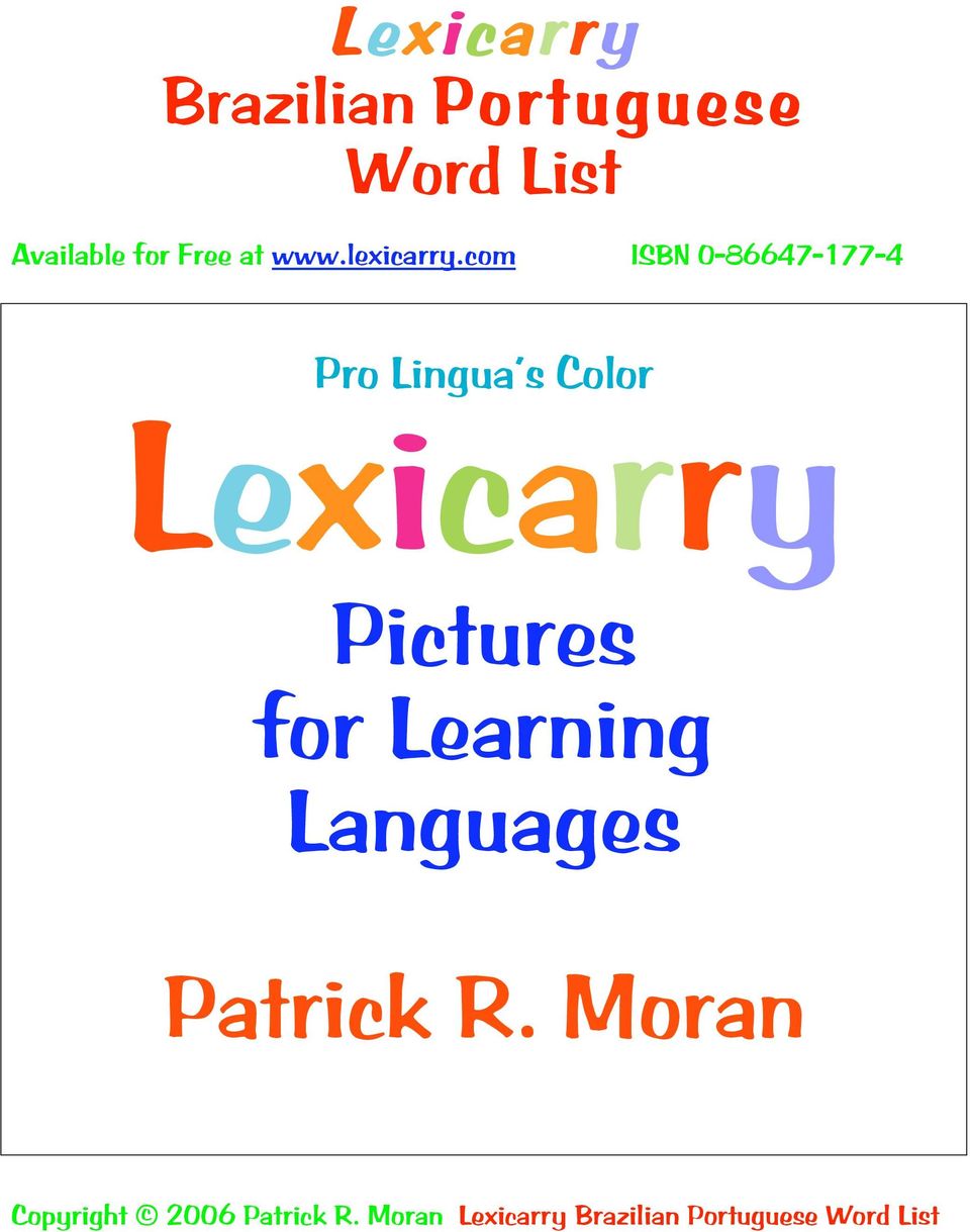 com ISBN 0-86647-177-4 Pro Lingua s Color Lexicarry
