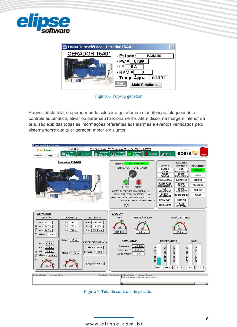 o controle automático, ativar ou parar seu funcionamento.