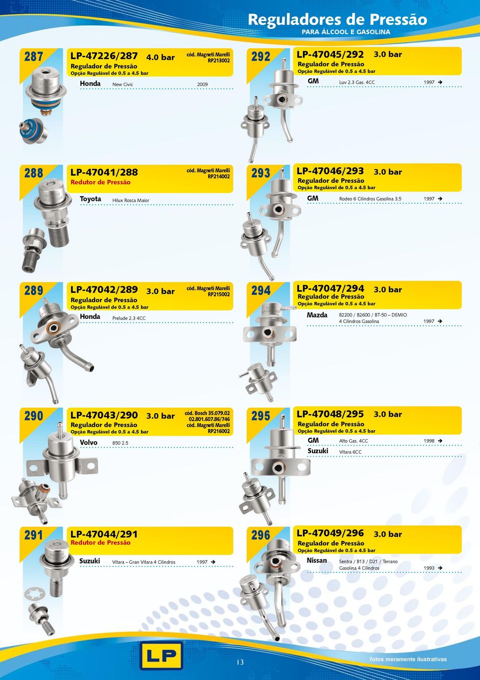 3 4CC RP215002 294 LP-47047/294 Mazda B2200 / B2600 / BT-50 DEMIO 4 Cilindros Gasolina 1997 290 LP-47043/290 Volvo 850 2.5 35.079.02 02.801.607.