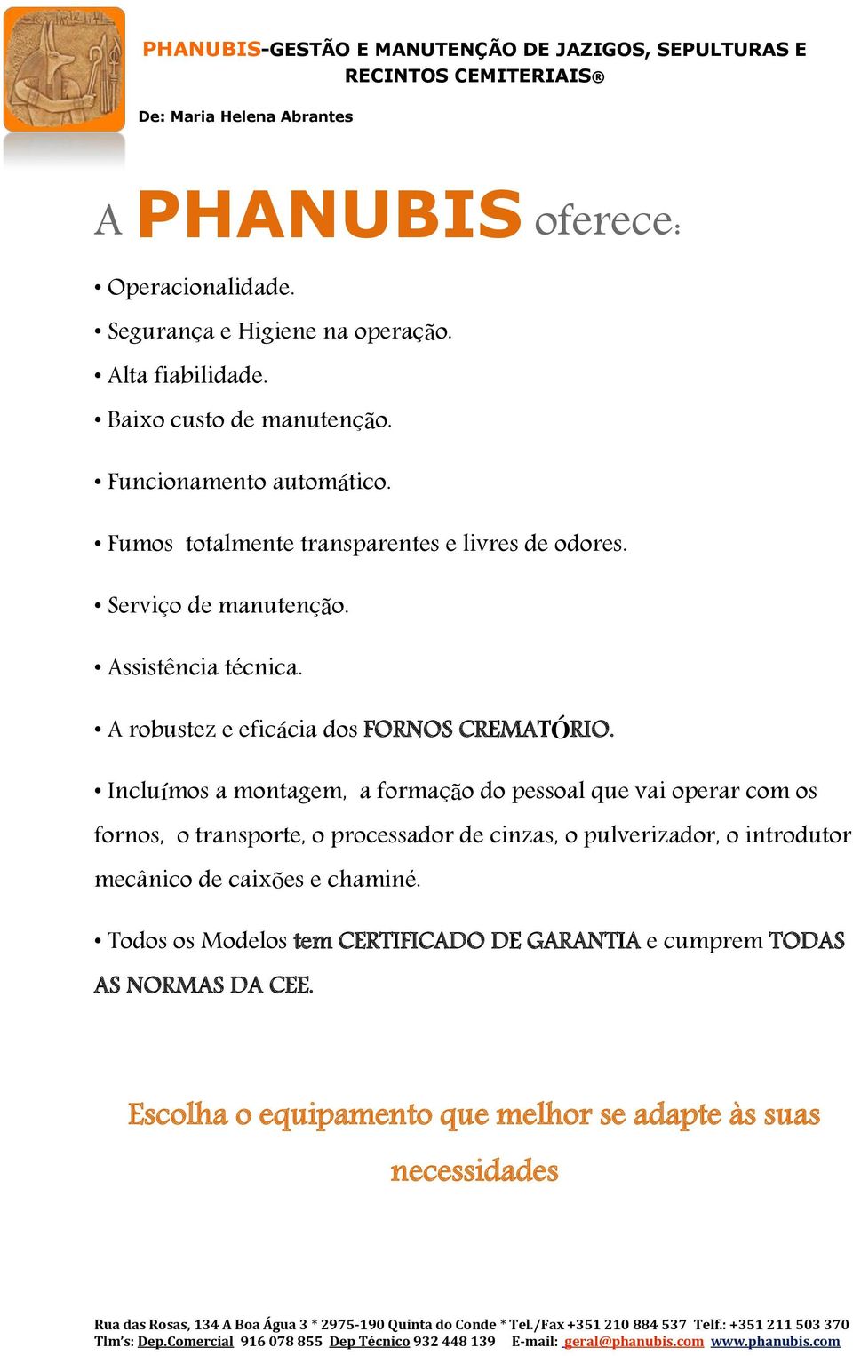 Incluímos a montagem, a formação do pessoal que vai operar com os fornos, o transporte, o processador de cinzas, o pulverizador, o introdutor