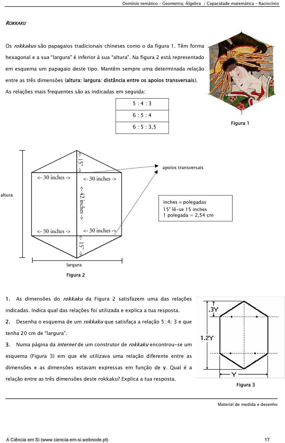 Mantêm sempre uma determinada relação entre as três dimensões (altura: largura: distância entre os apoios transversais).