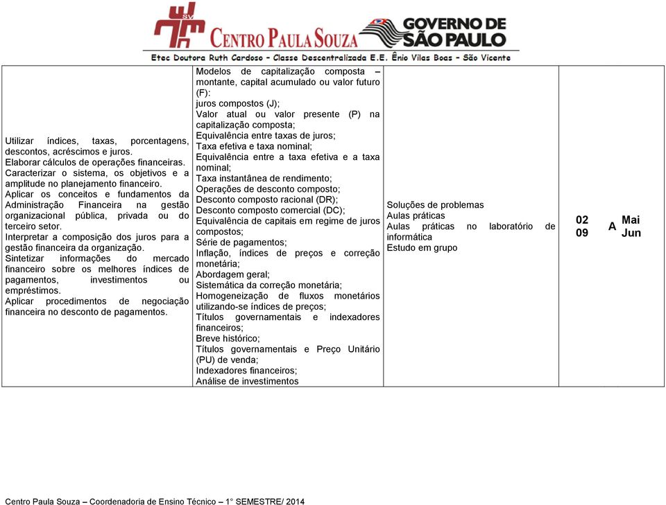 Interpretar a composição dos juros para a gestão financeira da organização. Sintetizar informações do mercado financeiro sobre os melhores índices de pagamentos, investimentos ou empréstimos.