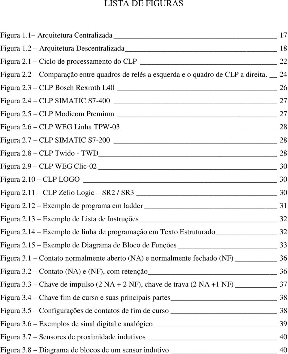 6 CLP WEG Linha TPW-03 28 Figura 2.7 CLP SIMATIC S7-200 28 Figura 2.8 CLP Twido - TWD 28 Figura 2.9 CLP WEG Clic-02 30 Figura 2.10 CLP LOGO 30 Figura 2.11 CLP Zelio Logic SR2 / SR3 30 Figura 2.