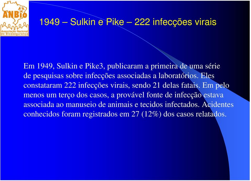 Eles constataram 222 infecções virais, sendo 21 delas fatais.