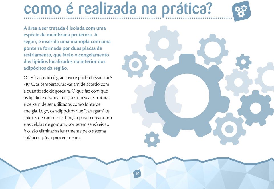 O resfriamento é gradativo e pode chegar a até -10 o C, as temperaturas variam de acordo com a quantidade de gordura.