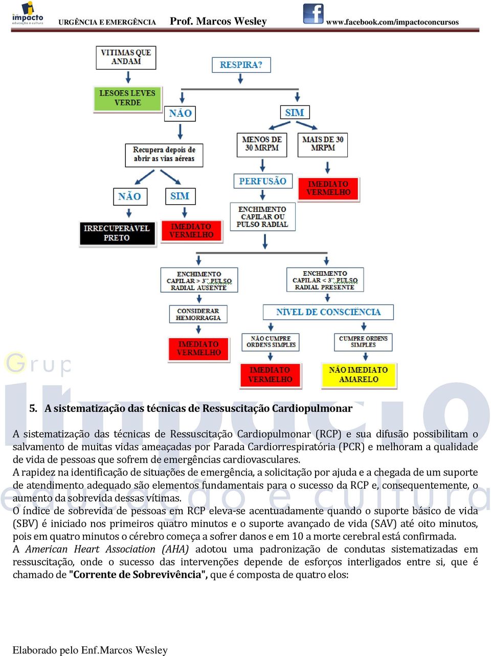 A rapidez na identificação de situações de emergência, a solicitação por ajuda e a chegada de um suporte de atendimento adequado são elementos fundamentais para o sucesso da RCP e, consequentemente,