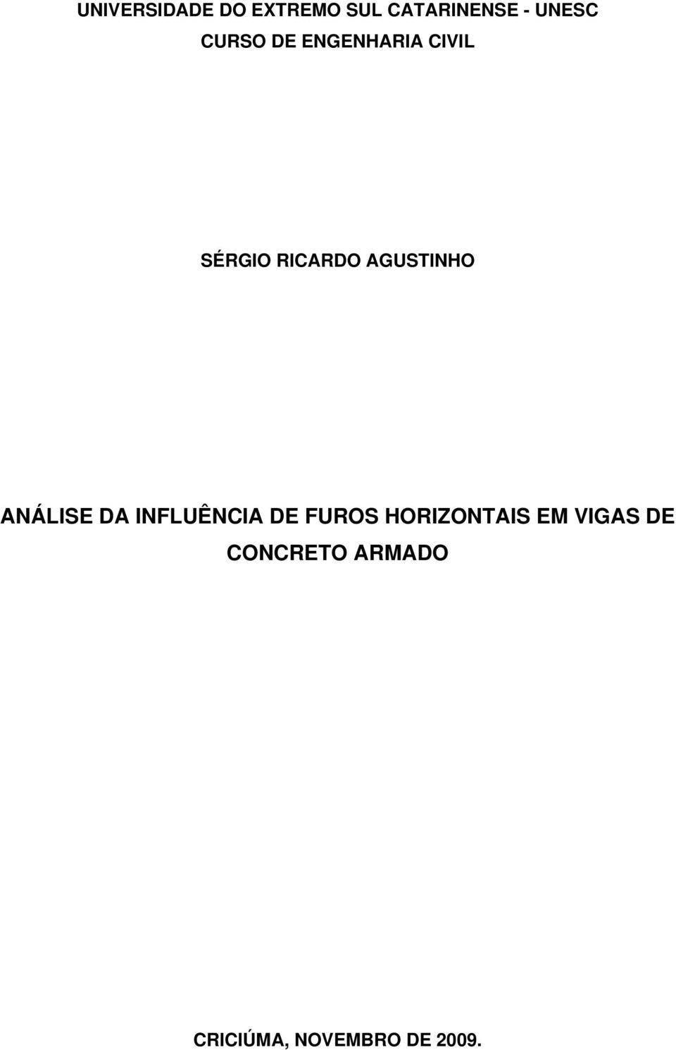 AGUSTINHO ANÁLISE DA INFLUÊNCIA DE FUROS