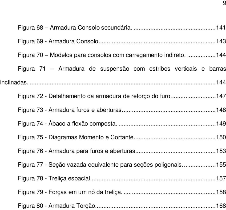 ... 147 Figura 73 - Armadura furos e aberturas.... 148 Figura 74 - Ábaco a flexão composta.... 149 Figura 75 - Diagramas Momento e Cortante.