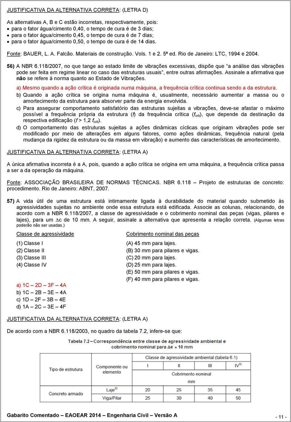 118/2007, no que tange ao estado limite de vibrações excessivas, dispõe que a análise das vibrações pode ser feita em regime linear no caso das estruturas usuais, entre outras afirmações.