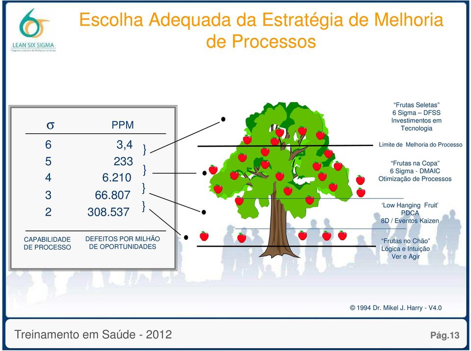 537 Limite de Melhoria do Processo Frutas na Copa 6 Sigma - DMAIC Otimização de Processos Low Hanging Fruit